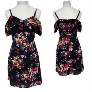Express black floral off Shoulder mini dress